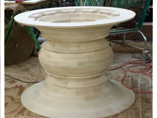 Large unfinished wood table base