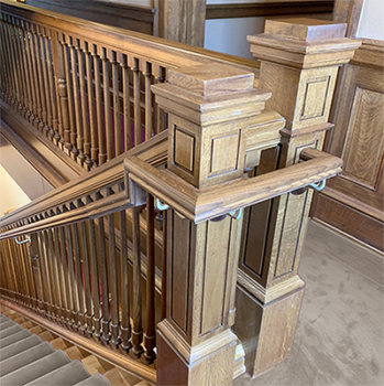 white oak balusters and newel posts