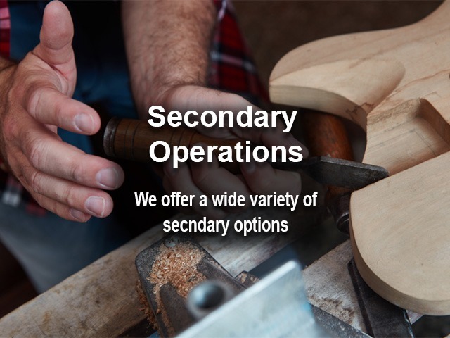 Custom wood parts showcasing secondary operations, including drilling, shaping, and precision machining for bulk manufacturing.