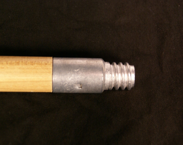 Wood Handle with Round Metal Threaded End