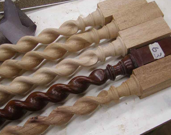 Spiral Wood Balusters with a variety of finishes