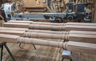 Exterior paint-grade Sapele posts, designed for outdoor architectural applications, porch columns, and structural projects.